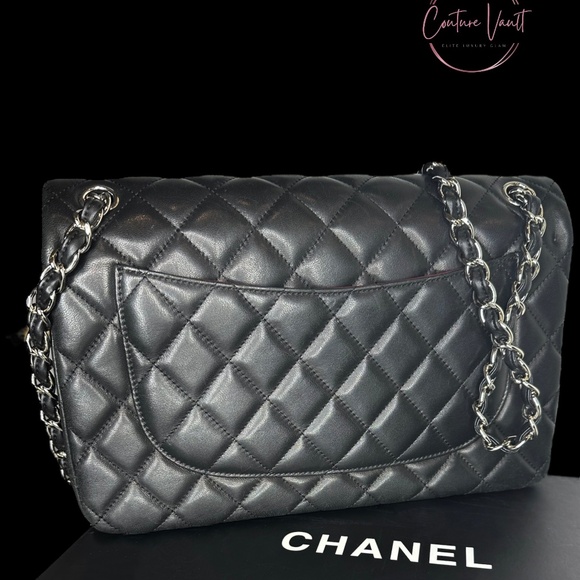 CHANEL Classic Medium Double Flap Quilted Leather Shoulder Bag - Black - Picture 2 of 4